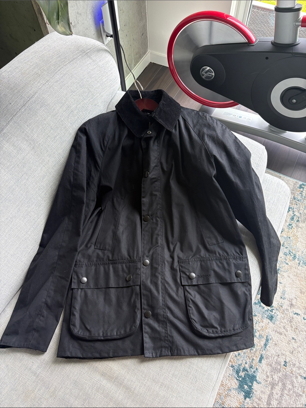 Men's Black Waxed Barbour Jacket Ashby